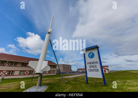 Norwegian Space Centre at Andenes, Andoya, Norway launches rockets into the atmosphere to try to predict the Northern Lights. Stock Photo