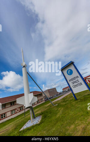 Norwegian Space Centre at Andenes, Andoya, Norway launches rockets into the atmosphere to try to predict the Northern Lights. Stock Photo