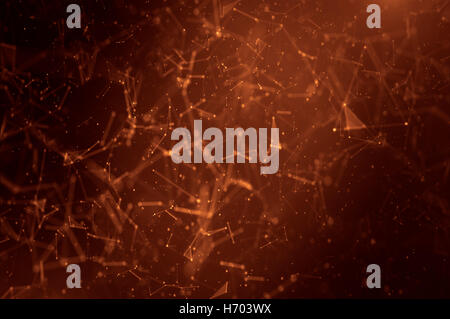 Abstract polygonal space low poly dark background with connecting dots and lines. Stock Photo