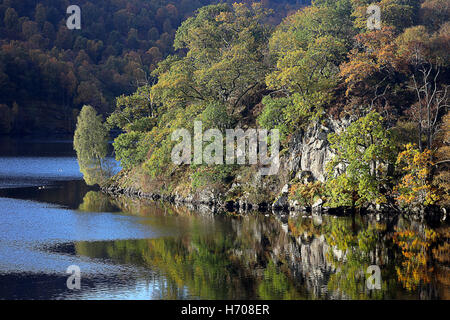 Part of The Queens View in Highland Perthshire. Loch Tummel. Scotland.UK Stock Photo