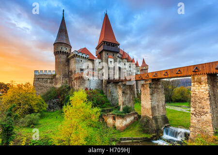 Hunyad Castle / Corvin's Castle in Hunedoara, Romania. Stock Photo