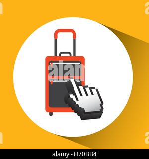 traveling concept, technology suitcase design, vector illustration  graphic Stock Vector