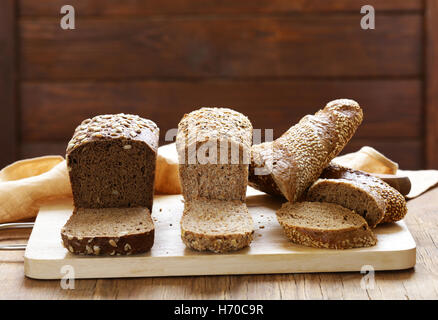 Natural organic bread made from whole wheat flour with the seeds Stock Photo