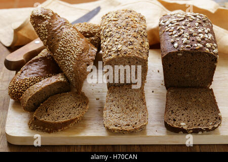 Natural organic bread made from whole wheat flour with the seeds Stock Photo