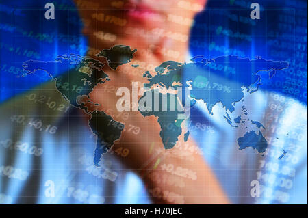 Global economy business concept background Stock Photo