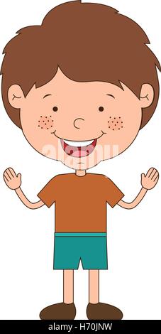 Boy wearing t-shirt and shorts illustration Stock Vector Art ...