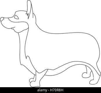Corgi pembroke welsh breed in linear style isolated on white background Stock Vector
