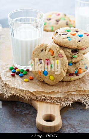 Chocolate chip and candy cookie Stock Photo