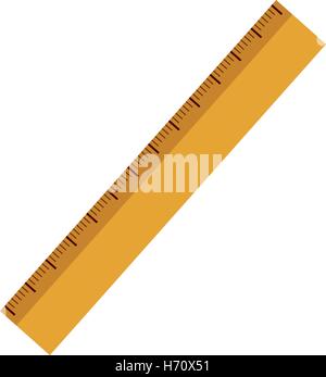 yellow ruler with centimeter scale over white background. vector illustration Stock Vector