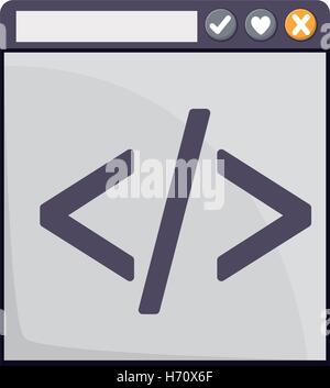 web coding icon over white background. vector illustration Stock Vector