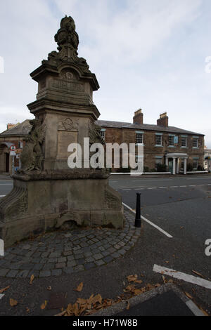 Fountain commemorating the Golden wedding of Prime Minister Gladstone in Hawarden, north Wales, United Kingdom Stock Photo