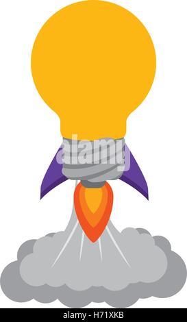 rocket startup bulb launcher isolated icon vector illustration design Stock Vector