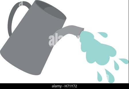 watering can sprays water drops. isolated design. vector illustration Stock Vector