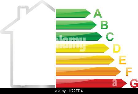 Energy efficiency rating on a white background. Stock Vector