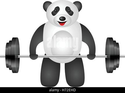 panda weight on a white background. Vector illustration. Stock Vector