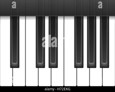 Piano keyboard on a black background. Stock Vector