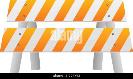 Road safety barrier on a white background. Stock Vector