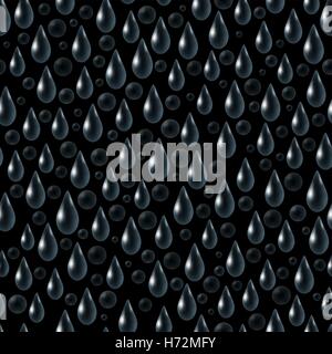 Drops on Black, Seamless Stock Vector