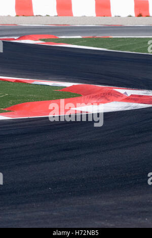 Bend of the Circuit de Catalunya race track in Barcelona, Spain, Europe Stock Photo