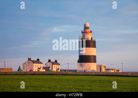 Evening light on Hook Head lighthouse, County Wexford, Ireland. Stock Photo