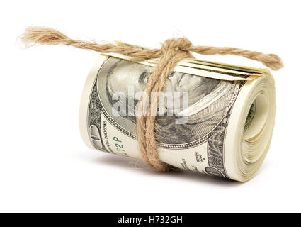 dollar roll isolated on white background Stock Photo