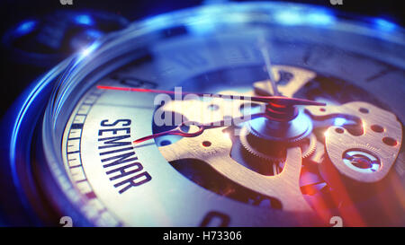 Seminar - Wording on Vintage Watch. 3D. Stock Photo