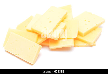 cheese slices isolated on white background Stock Photo