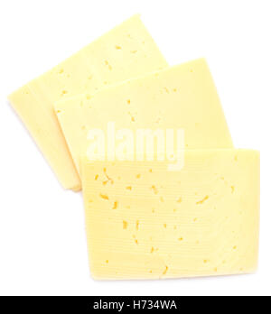 sliced cheese isolated on white background Stock Photo