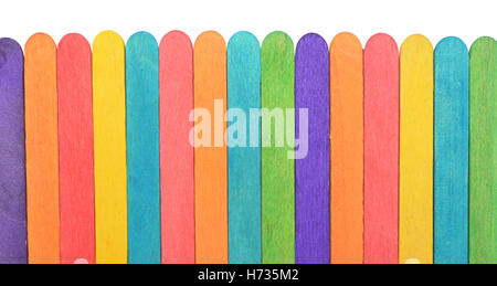 Colorful wooden fence isolated on white with clipping path Stock Photo ...