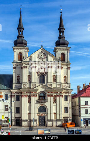 Jihlava, Masaryk Square with St Ignatius Church, Vysocina Region, Czech Republic Stock Photo