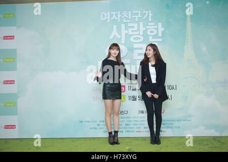 Seoul, Korea. 02nd Nov, 2016. GFriend members Eunha, SinB, Yerin, Yuju, Sowon attend a travel show The Europe GFriend loved in Seoul, Korea on 02th November, 2016.(China and Korea Rights Out) © TopPhoto/Alamy Live News Stock Photo