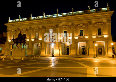 Capitoline Museums in the Palace of the Conservators on Capitol Square, night shot, Rome, Italy, Europe