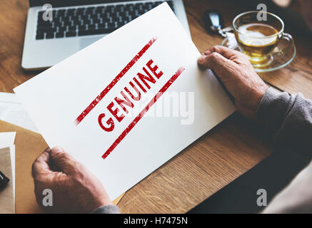 Genuine Authentic License Product Real Trademark Concept Stock Photo