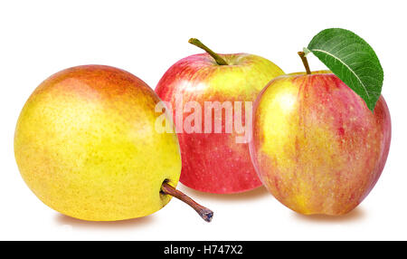 apple and pear isolated on white background Stock Photo