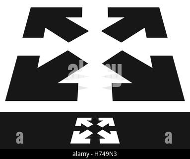 Arrows in 4 direction - Resize, align, maximize concept icon Stock Vector