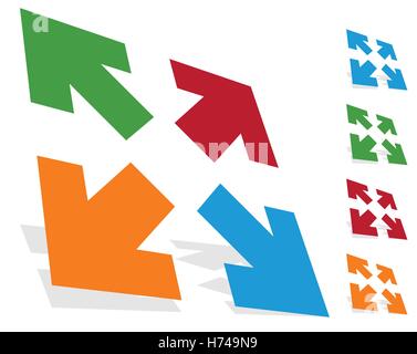 Arrows in 4 direction - Resize, align, maximize concept icon Stock Vector