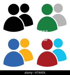 Characters, avatar, figure symbol in different colors Stock Vector