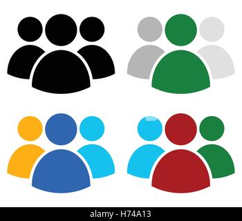 Characters, avatar, figure symbol in different colors Stock Vector