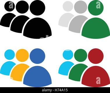 Characters, avatar, figure symbol in different colors Stock Vector