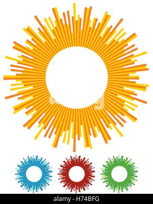 Illustration with rays, beams, radial - radiating lines. Abstract circular pattern Stock Vector