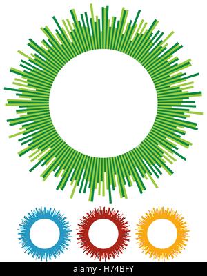 Illustration with rays, beams, radial - radiating lines. Abstract circular pattern Stock Vector