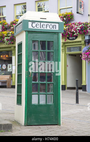 Traditional Telefon - Telephone Cabin, Westport; Ireland Stock Photo