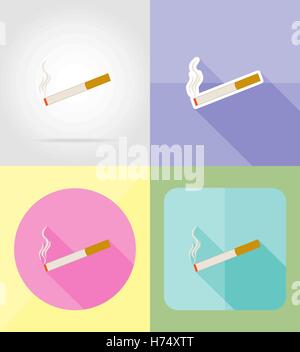 cigarette symbol service flat icons vector illustration isolated on background Stock Vector