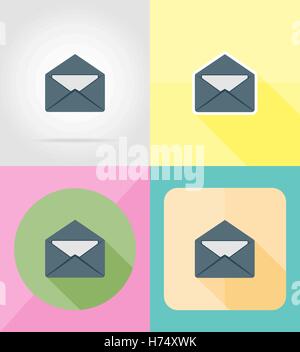 mail letter for design flat icons vector illustration isolated on background Stock Vector