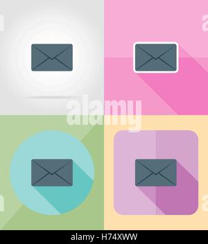 mail letter for design flat icons vector illustration isolated on background Stock Vector