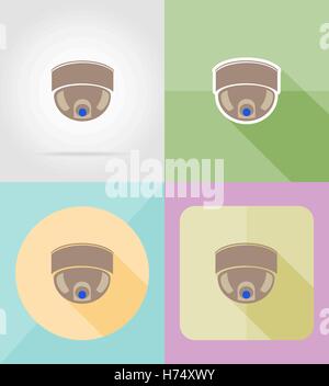video surveillance camera for design flat icons vector illustration isolated on background Stock Vector
