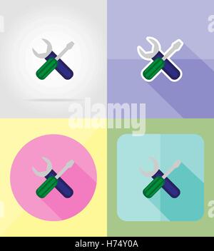 service flat icons vector illustration isolated on background Stock Vector
