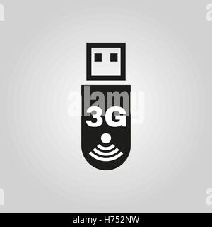 The 3g adapter icon. Transfer and connection, data symbol. UI. Web. Logo. Sign. Flat design. App. Stock vector Stock Vector