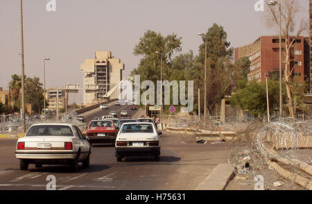 6th July 2003 The Al Jumhuriya Bridge in Baghdad, seen from the western end. Stock Photo