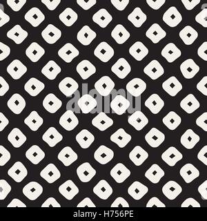 Vector Seamless Black and White Hand Drawn Rhombus Pattern Stock Vector